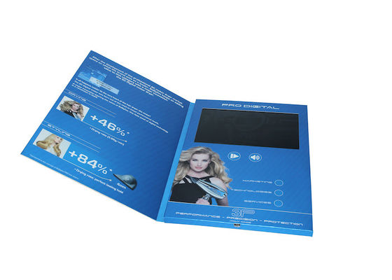 Bốn màu in Video In Brochure với màn hình TFT / cổng USB, danh thiếp video